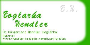 boglarka wendler business card
